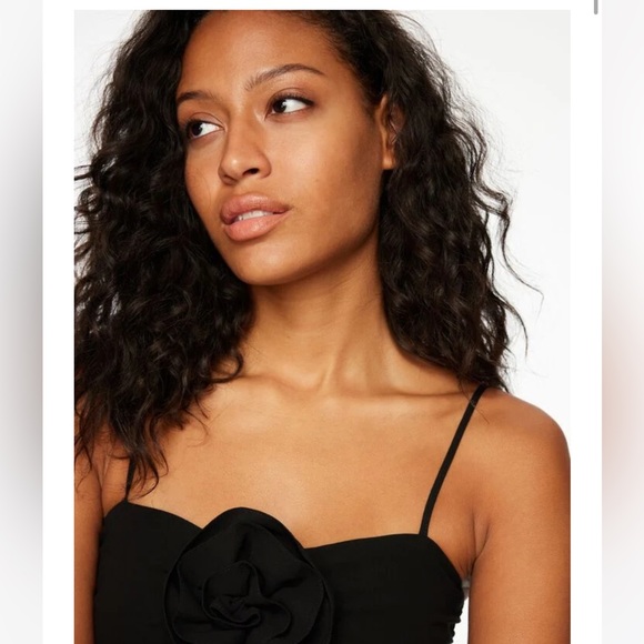 Dynamite Ruched Mini Dress With Rosette in black - Picture 2 of 7